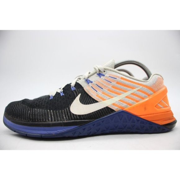 Nike Metcon DSX Flyknit Training Shoes Men's 9 Black Orange Athletic 852930-006 - Picture 6 of 10